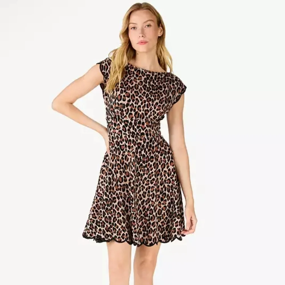 Kate Spade Spotted Leopard Fiorella Dress Size L